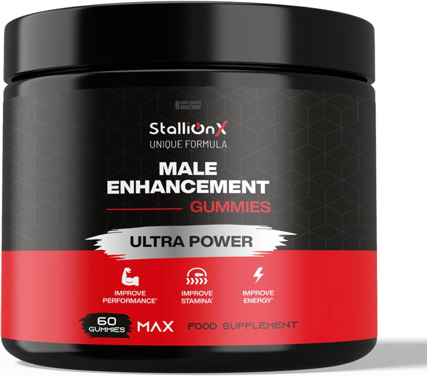StallionX MAX Male Gummies, Maxed Out with Muira Puama and Fenugreek Plus Ashwagandha and Maca, Pack of 60 Gummies...Stallion X, 30 Servings