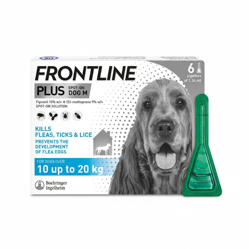 FRONTLINE Plus Flea & Tick Treatment for Medium Dogs - 6 Pipettes