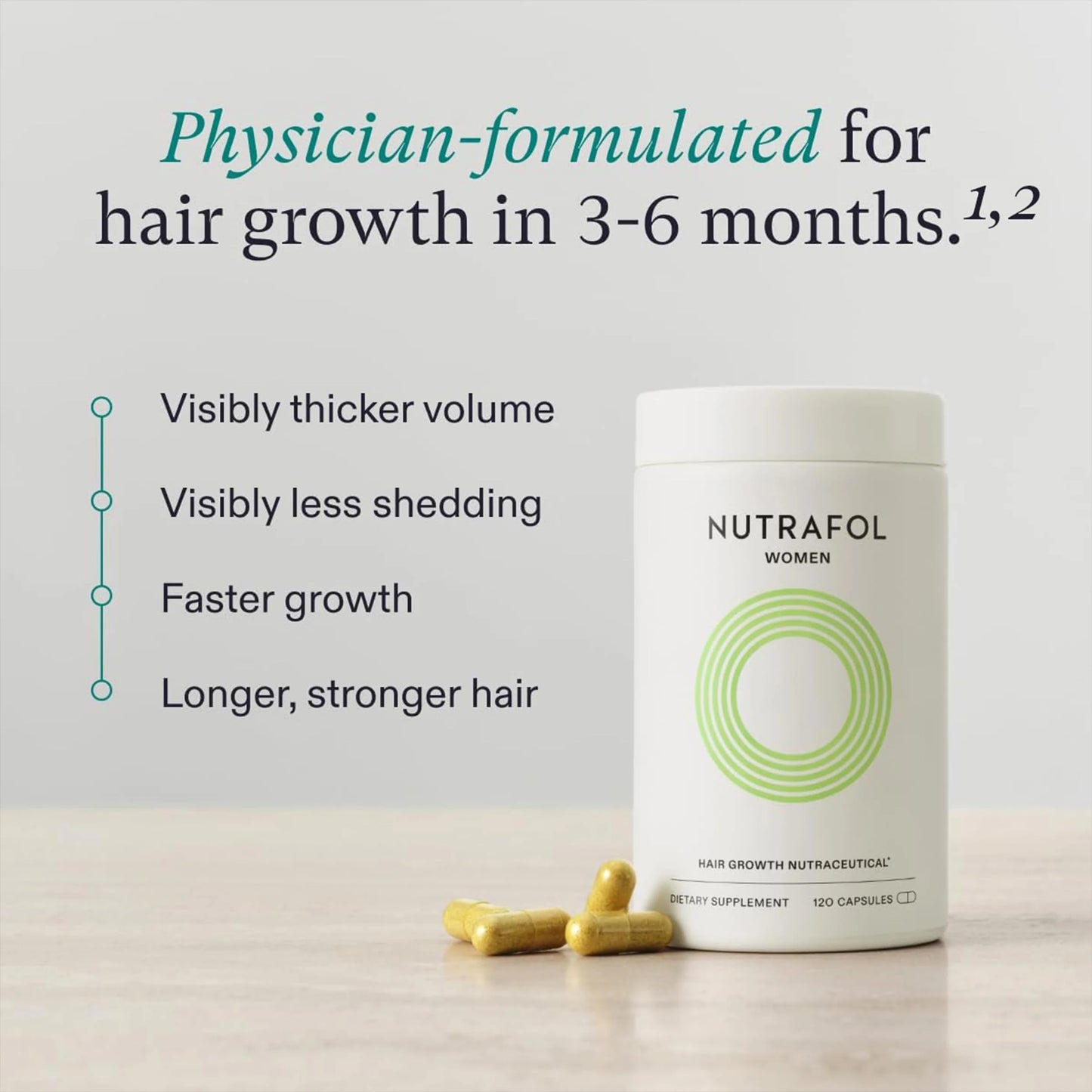 Nutrafol Women Hair Growth Nutraceutical - 120 Capsules (1 Month Supply)