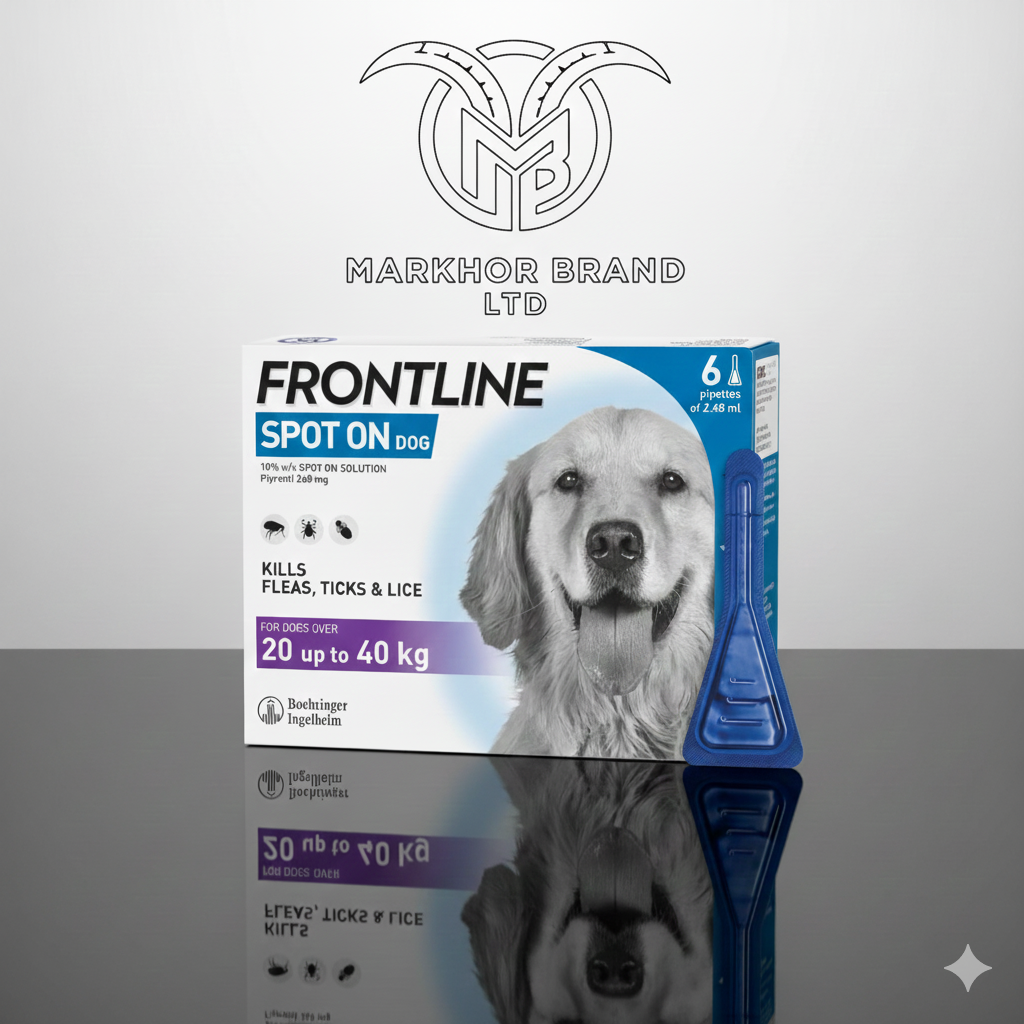 FRONTLINE Spot On Flea & Tick Treatment for Large Dog (20-40kg) 6 Pipettes